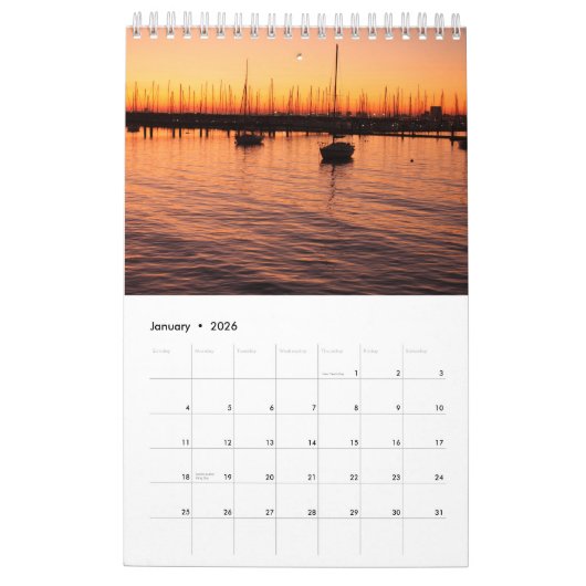 Calendrier Plage Thème Océan Photo Cadeau (Jan 2026)