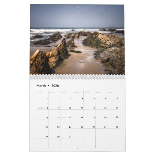 Calendrier Plage Vie Calander (Mar 2026)