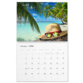 Calendrier Plages Tropicales Colorées (Jan 2026)