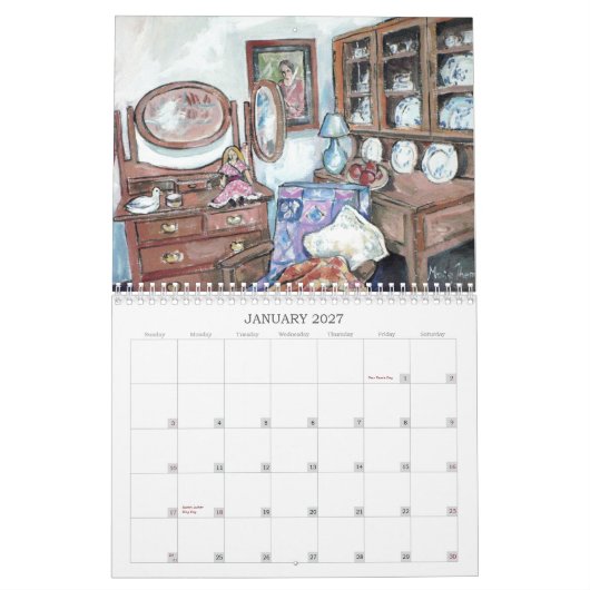 Calendrier Plaisirs de pays (Jan 2027)