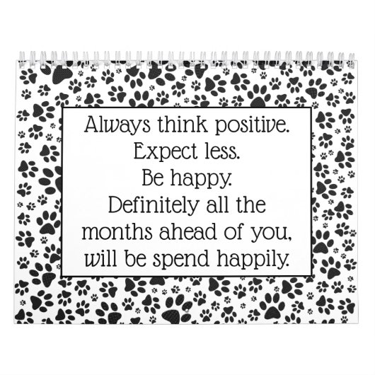 Calendrier Poches de chien noir et blanc Poka Dot (Protection)