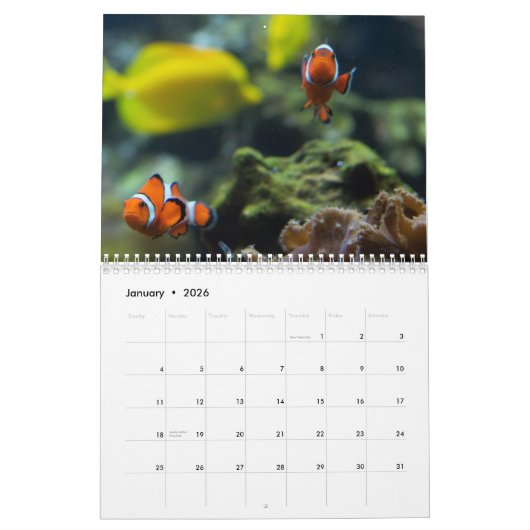 Calendrier Poisson clown 2025 (Jan 2026)