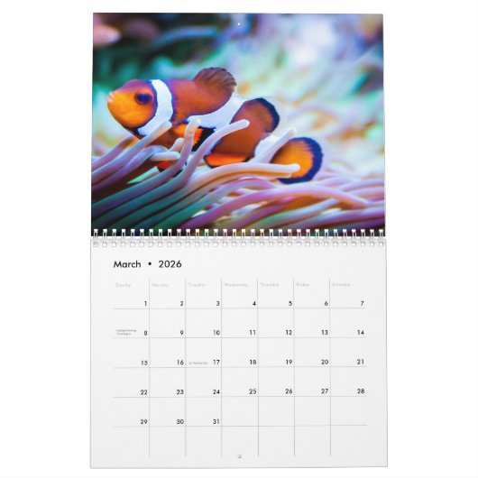 Calendrier Poisson clown 2025 (Mar 2026)