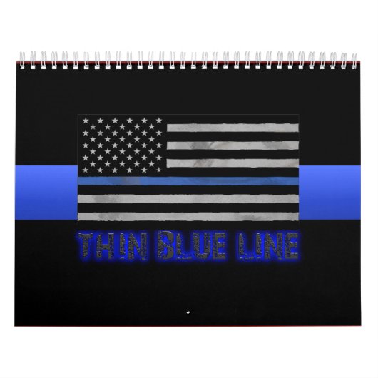 Calendrier Police Mince Ligne bleue 3D (Protection)