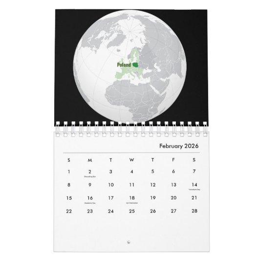 Calendrier Pologne (Feb 2026)