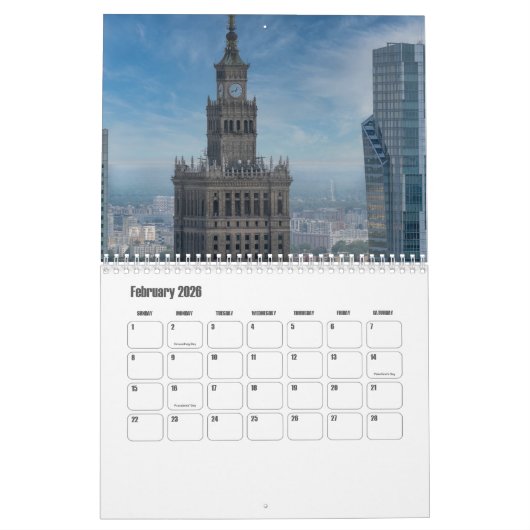Calendrier Pologne (Feb 2026)