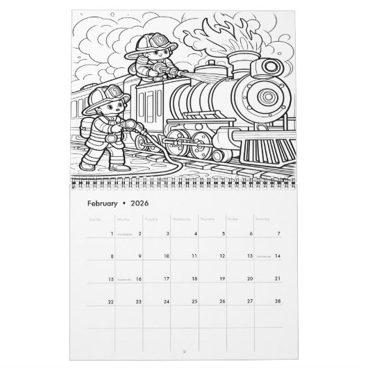 Calendrier Pompier Héros Secourir Aventure 20XX (Feb 2026)