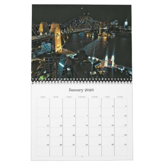 Calendrier pont portuaire de sydney 2026 (Jan 2026)