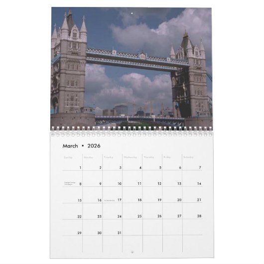 Calendrier Ponts célèbres 2017 (Mar 2026)