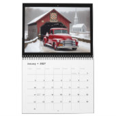 Calendrier Ponts couverts, églises et petits camions rouges (Jan 2027)