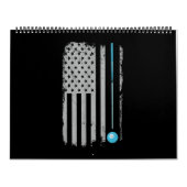 Calendrier Pool Sticks Billiards 8 Ball Usa American Flag (Protection)