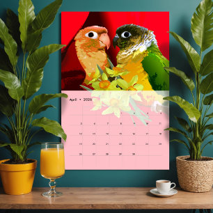 Calendrier Pop Art Birds Vol. 2 Owl Cockatiel Hummingbird Amu