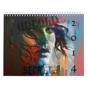 Calendrier portrait de femelle de 2014 médias mélangés
