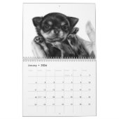 Calendrier Portraits de Chihuahua peints à la main (Jan 2026)