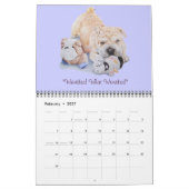 Calendrier portraits de chiot peintures de portraits de chien (Feb 2027)