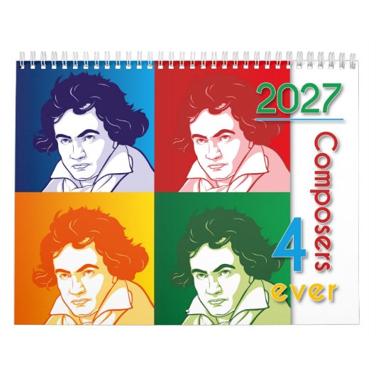 Calendrier Portraits de compositeurs classiques, style cartoo (Protection)