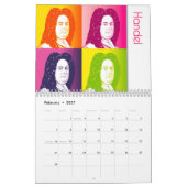 Calendrier Portraits de compositeurs classiques, style cartoo (Feb 2027)
