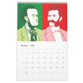 Calendrier Portraits de compositeurs classiques, Style de des (Feb 2027)