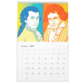 Calendrier Portraits de compositeurs classiques, Style de des (Jan 2027)