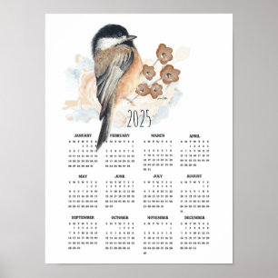 Calendrier Poster 2025 Sweet Chickadee