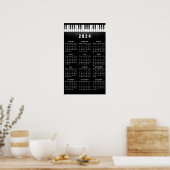 Calendrier Poster Clavier de Piano 2024 (Cuisine)