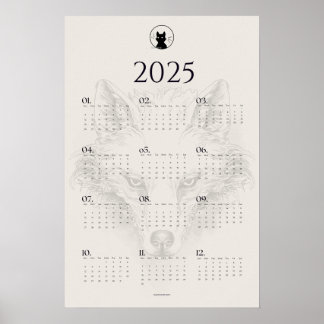 Calendrier Poster Croquis du Loup 2025 | "Dies Ira