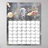 Calendrier Poster de Date de Naissance Astronaute (Devant)