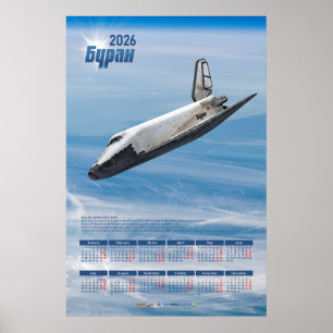 Calendrier Poster de la Navette Soviétique Bourane