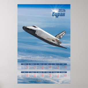 Calendrier Poster de la Navette Soviétique Bourane