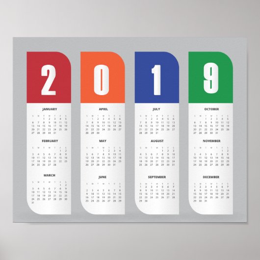 Calendrier Poster Tendance 2019 (Devant)