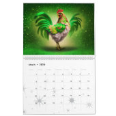 Calendrier Poulets Sassy Deux Page LargeCalendar, Blanc (Mar 2026)