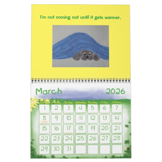 calendrier pour chien capricieux (Mar 2026)