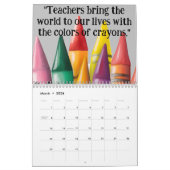 Calendrier pour les enseignants (Mar 2026)