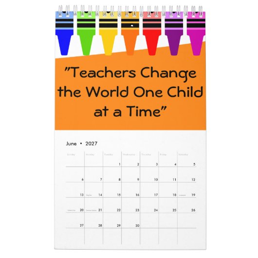 Calendrier pour les enseignants (Jun 2027)