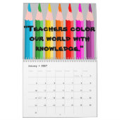 Calendrier pour les enseignants (Jan 2027)