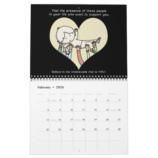 Calendrier Poursuivez vos rêves en 2024 (Feb 2026)