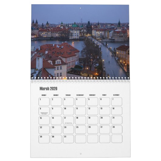 Calendrier Prague-Czech Republic Calendar (Mar 2026)
