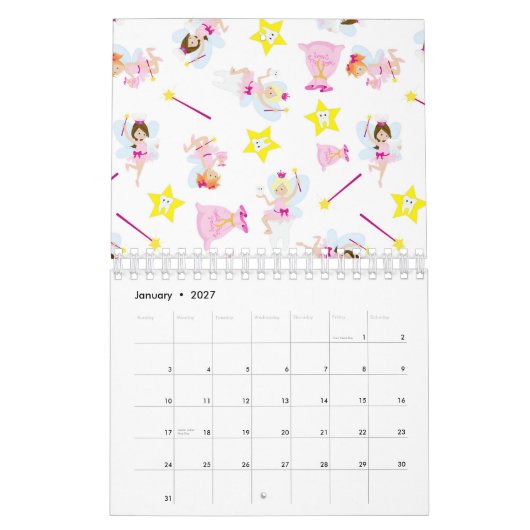 Calendrier Pretty Tooth Fairy Magic Wand White Teeth (Jan 2027)