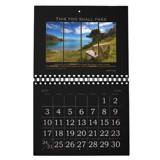 Calendrier Prière pour la sérénité Dieu Accordez une citation (Mai 2026)