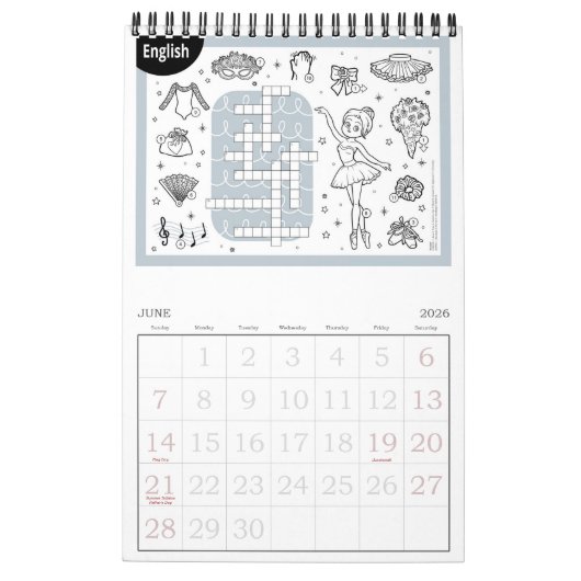 Calendrier Princesse Ballerina (Jun 2026)