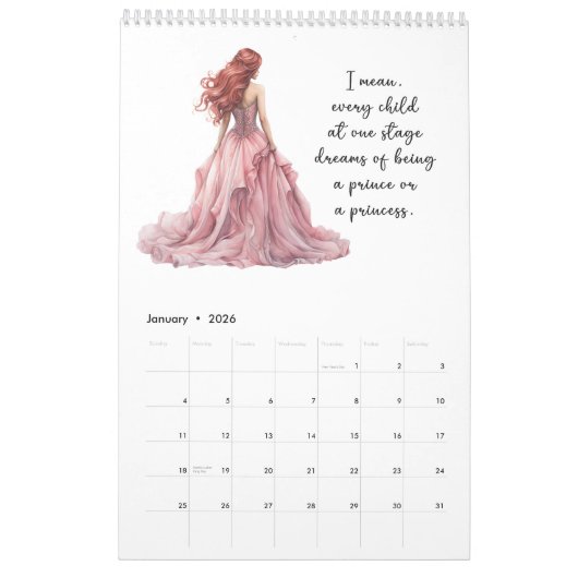 Calendrier Princesse Inspirations (Jan 2026)