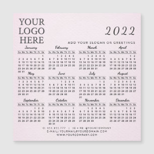 Calendrier professionnel 2022 moderne Magnet Blush