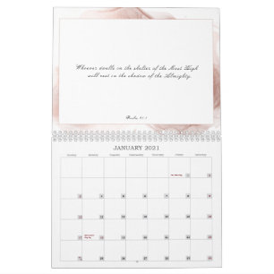Calendrier Psaume 91 Écriture Bible Verse rose Dusty Abstrai