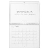 Calendrier Psaume 91 Écriture chrétienne noire et blanche (Mar 2027)