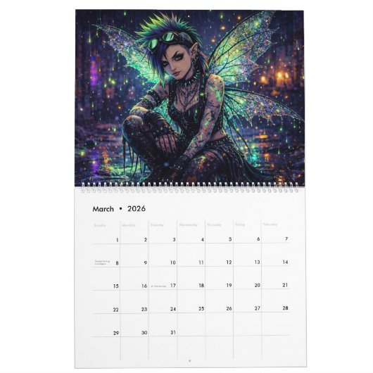Calendrier Punk Fairies Wall Calendar (Mar 2026)