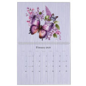 CALENDRIER PURPLE BUTTERFLIES ET FLEURS 2025 (Feb 2026)