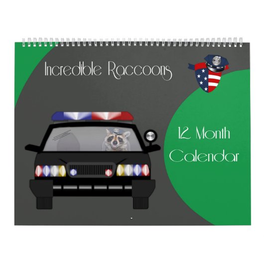 Calendrier Raccoon 2020 12 mois (Protection)