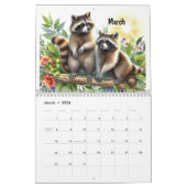 Calendrier Raccoon 2025 Animaux amusants de famille (Mar 2026)