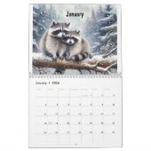 Calendrier Raccoon 2025 Animaux amusants de famille (Jan 2026)