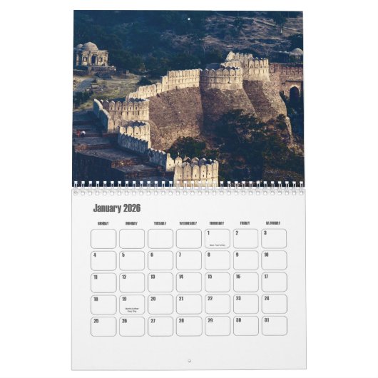 Calendrier Rajasthan-Inde (Jan 2026)
